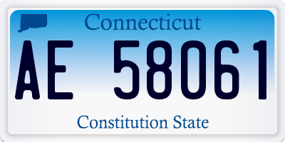 CT license plate AE58061