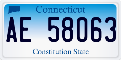 CT license plate AE58063