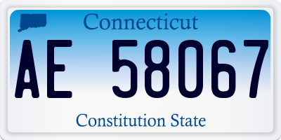 CT license plate AE58067