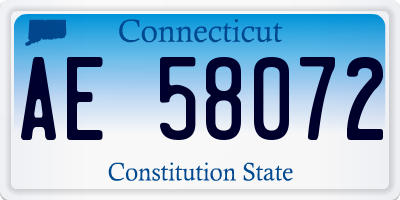 CT license plate AE58072