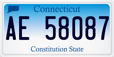 CT license plate AE58087