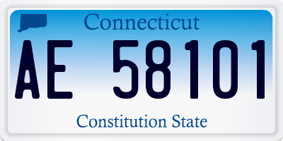 CT license plate AE58101