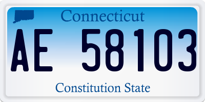 CT license plate AE58103