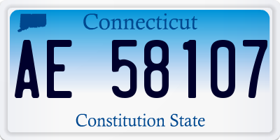 CT license plate AE58107