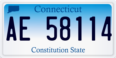 CT license plate AE58114