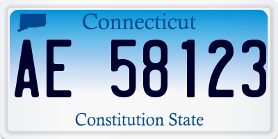 CT license plate AE58123