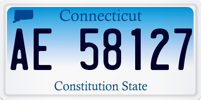 CT license plate AE58127