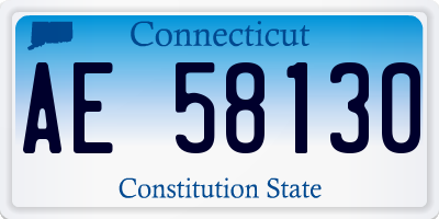 CT license plate AE58130