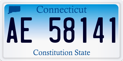 CT license plate AE58141