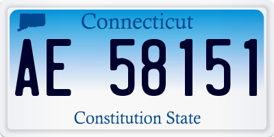 CT license plate AE58151