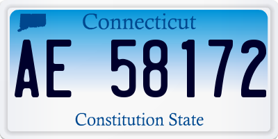 CT license plate AE58172