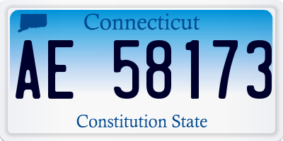 CT license plate AE58173