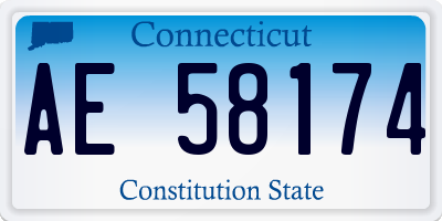 CT license plate AE58174