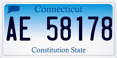 CT license plate AE58178