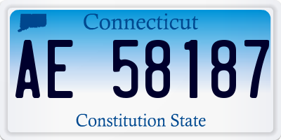 CT license plate AE58187