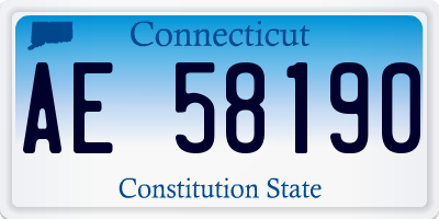 CT license plate AE58190