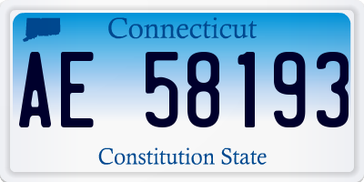 CT license plate AE58193