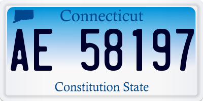 CT license plate AE58197