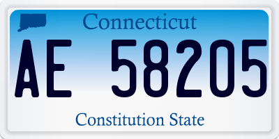 CT license plate AE58205