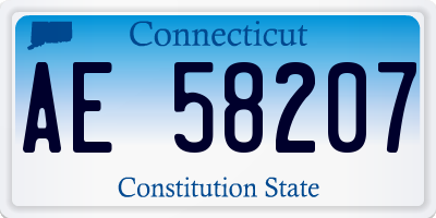 CT license plate AE58207