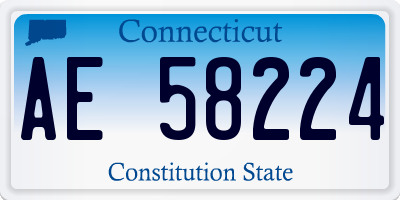 CT license plate AE58224