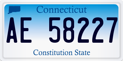 CT license plate AE58227