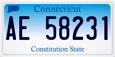CT license plate AE58231