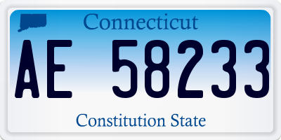 CT license plate AE58233