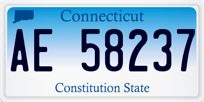 CT license plate AE58237
