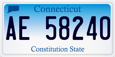 CT license plate AE58240