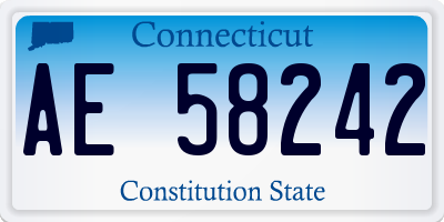 CT license plate AE58242