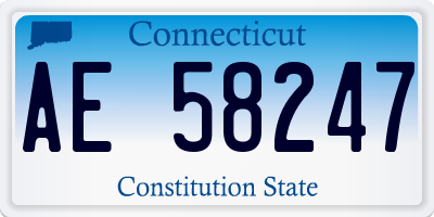 CT license plate AE58247