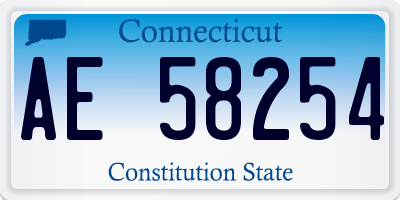 CT license plate AE58254