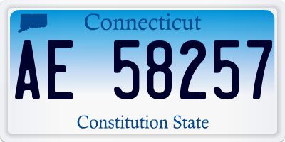 CT license plate AE58257