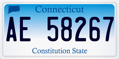 CT license plate AE58267
