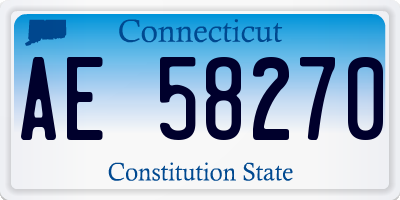 CT license plate AE58270