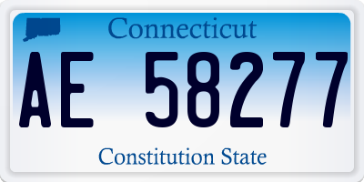 CT license plate AE58277