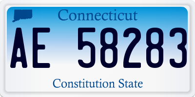 CT license plate AE58283