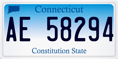CT license plate AE58294