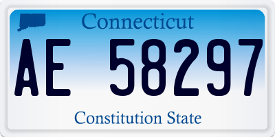 CT license plate AE58297
