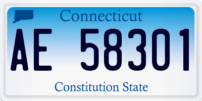 CT license plate AE58301