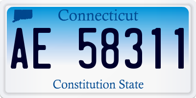 CT license plate AE58311