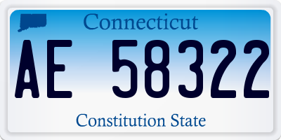 CT license plate AE58322