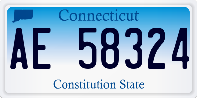 CT license plate AE58324