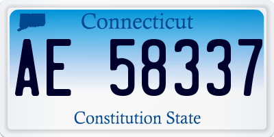 CT license plate AE58337