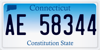CT license plate AE58344