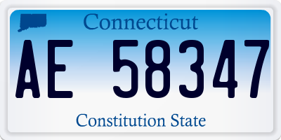 CT license plate AE58347