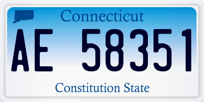 CT license plate AE58351
