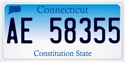 CT license plate AE58355