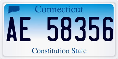 CT license plate AE58356